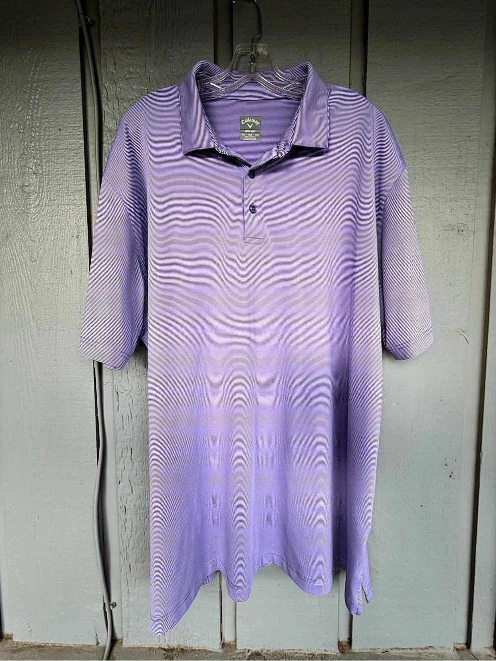 Callaway Opti-Dri Polo Striped Polo Purple XL